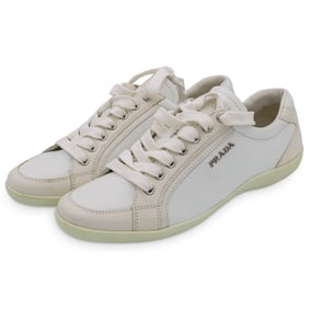 Prada 'Calzature Donna' Plume Saffiano 2 White Sneakers 36