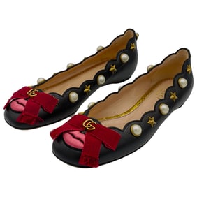 Gucci Leather 'Lexi Pearl Lip' Ballet Flats (Size 36 1/2)