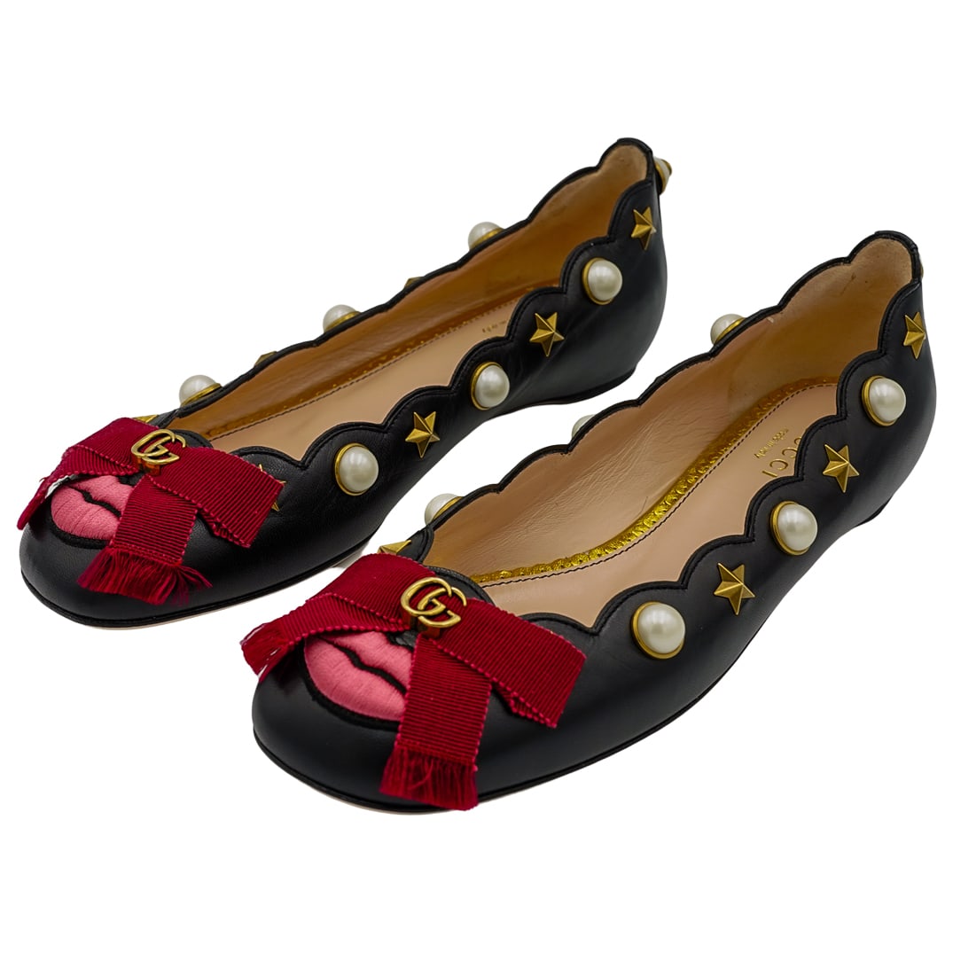Gucci Leather 'Lexi Pearl Lip' Ballet Flats (Size 36 1/2) (1 of 7)