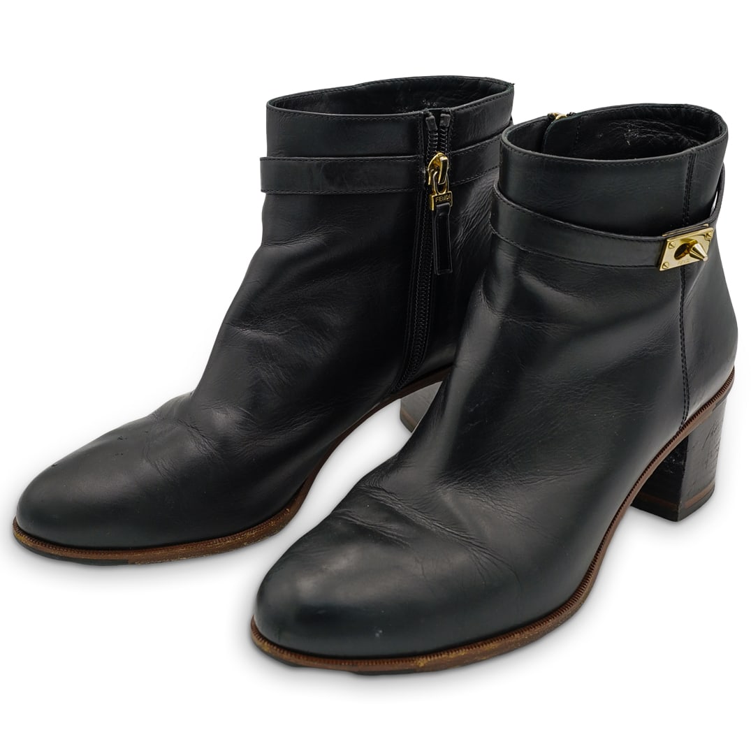 Fendi Leather Studded Ankle Boots (1 of 5)