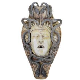 Medusa Stone & Iron Sculptural Garden Fountain