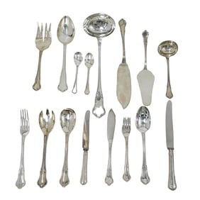 (128 Pc) German Koch & Bergfeld 800 Silver 'Barock' Flatware Set