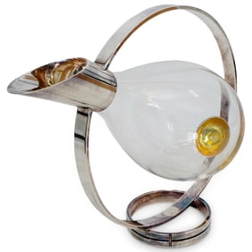Christofle "Fidelio" Silverplate- Mounted Glass Decanter