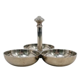 Christofle Silver Plate 3-Bowl Nut Dish