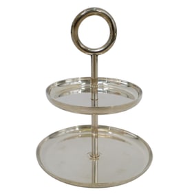 Christofle Silver Plated 'Vertigo' Two-Tiers Pastry Stand