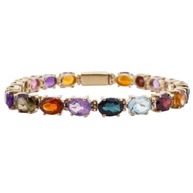 18K Gold Multi-Gemstone Bracelet