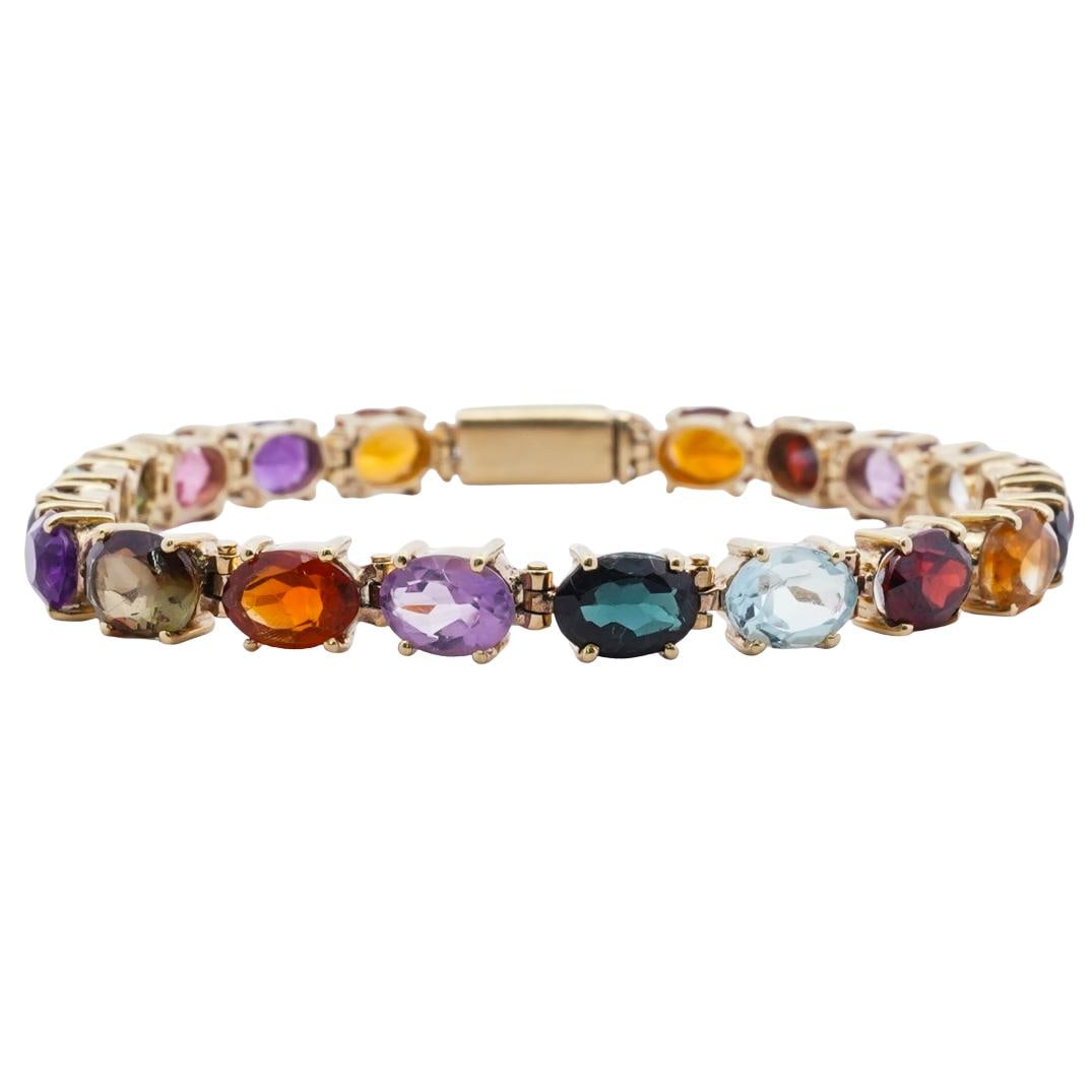 18K Gold Multi-Gemstone Bracelet (1 of 5)