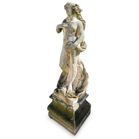 Monumental 'Birth of Venus' Figural Cast Stone Garden Statue