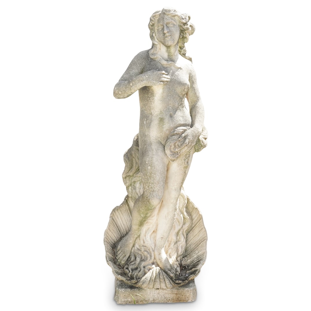 Monumental 'Birth of Venus' Figural Cast Stone Garden Statue (1 of 7)