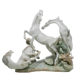 Lladro "Group of Horses" Porcelain Group Figurine
