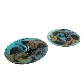 (2 pcs) Dale Tiffany Hand Blown Glass Charger Plates