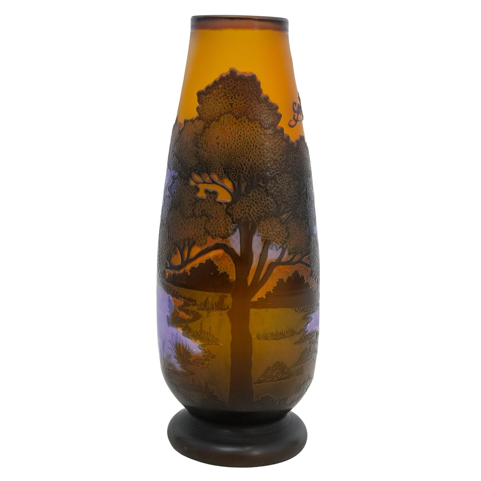 Emile Galle Style Cameo Glass Landscape Vase (1 of 8)