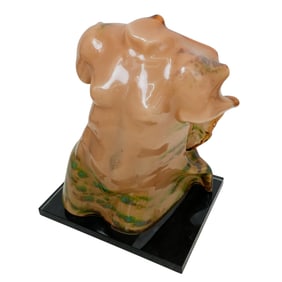 Modern Art Glass Female Torso Sculpture