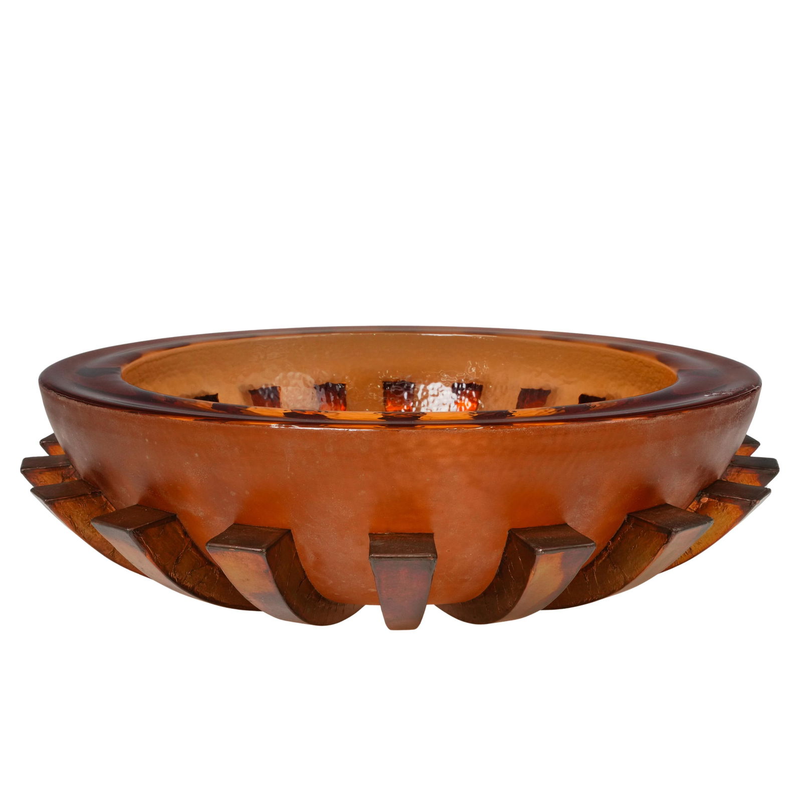 George Bucquet Massive Orange Glass Bowl (1 of 5)