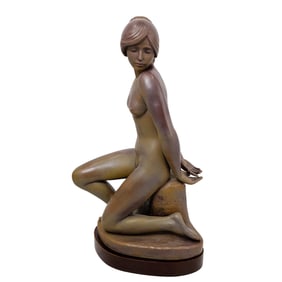 Lladro Porcelain Kneeling Nude Sculpture