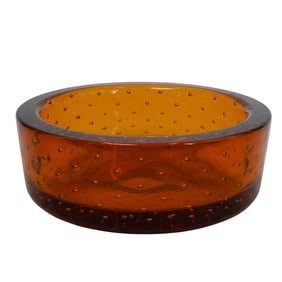 Seguso Murano Bullicante Glass Bowl