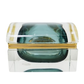 Galvanizzato Italian Murano Sommerso Glass Box