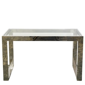 Modern Chrome and Glass Console Table