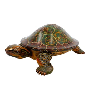 Castilian Imports Carved Turtle Trinket Box