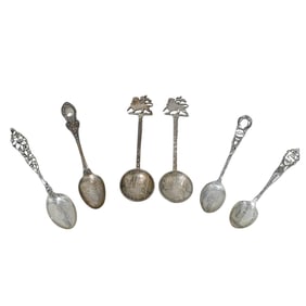 (6 pcs) Assorted Sterling Silver Souvenir Spoons