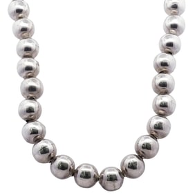 Vintage Sterling Silver Beaded Necklace