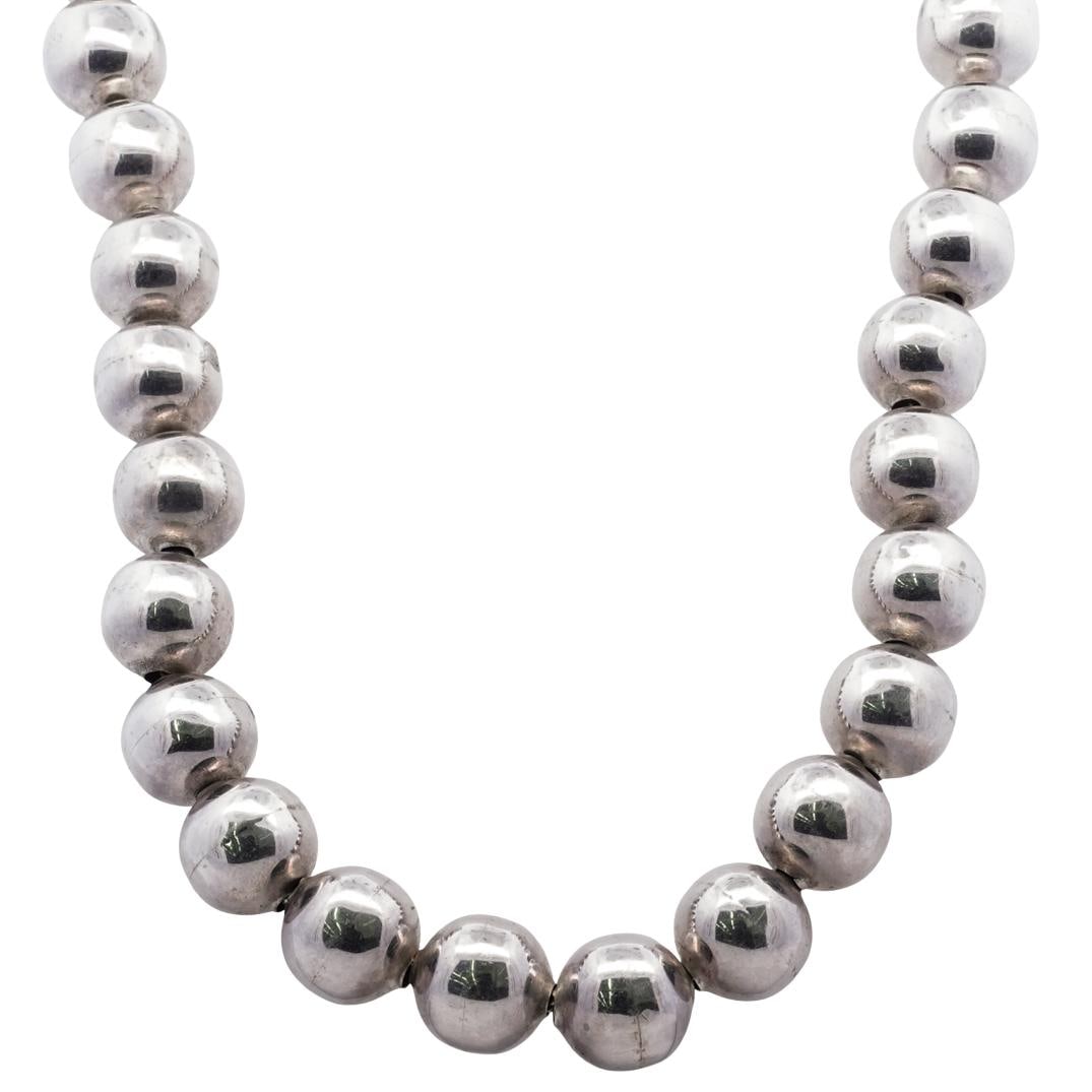 Vintage Sterling Silver Beaded Necklace (1 of 4)