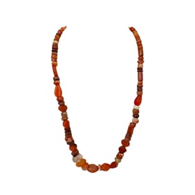 Ancient Carnelian and Agate Beaded Necklace