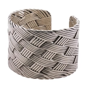 Vintage Mexican Sterling Silver Woven Bangle
