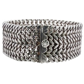 Vintage Mexican Sterling Silver Braided Bracelet
