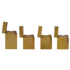 (4 pcs) Gold Plated ST Dupont Lighters