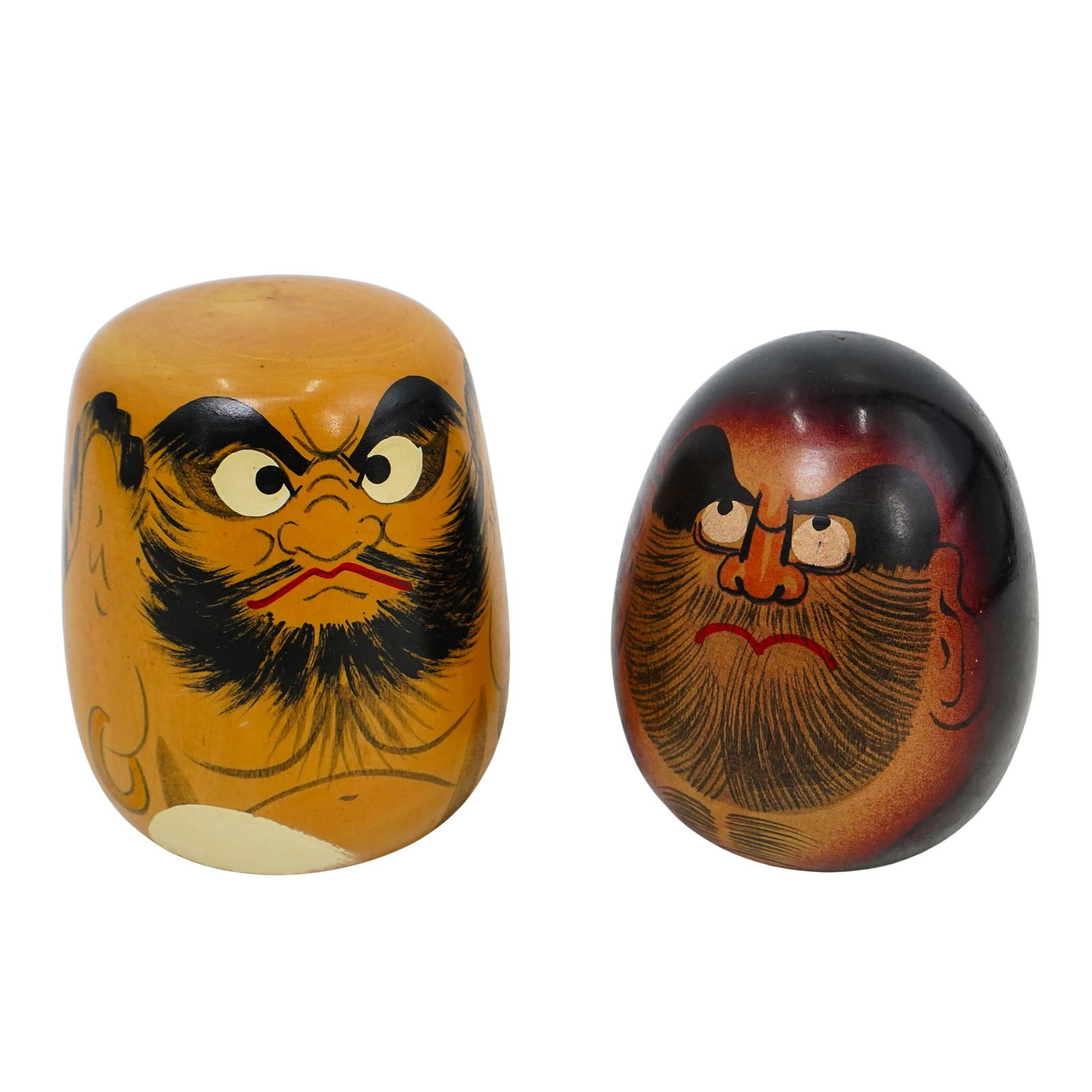 (2 pcs) Wooden Kokeshi Daruma-Style Dolls (1 of 8)