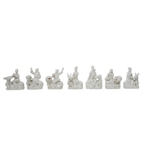 (7 pcs) Blanc de Chine Porcelain Figures