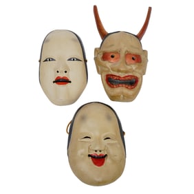 (3 pcs) Japanese Noh Omote Theater Masks