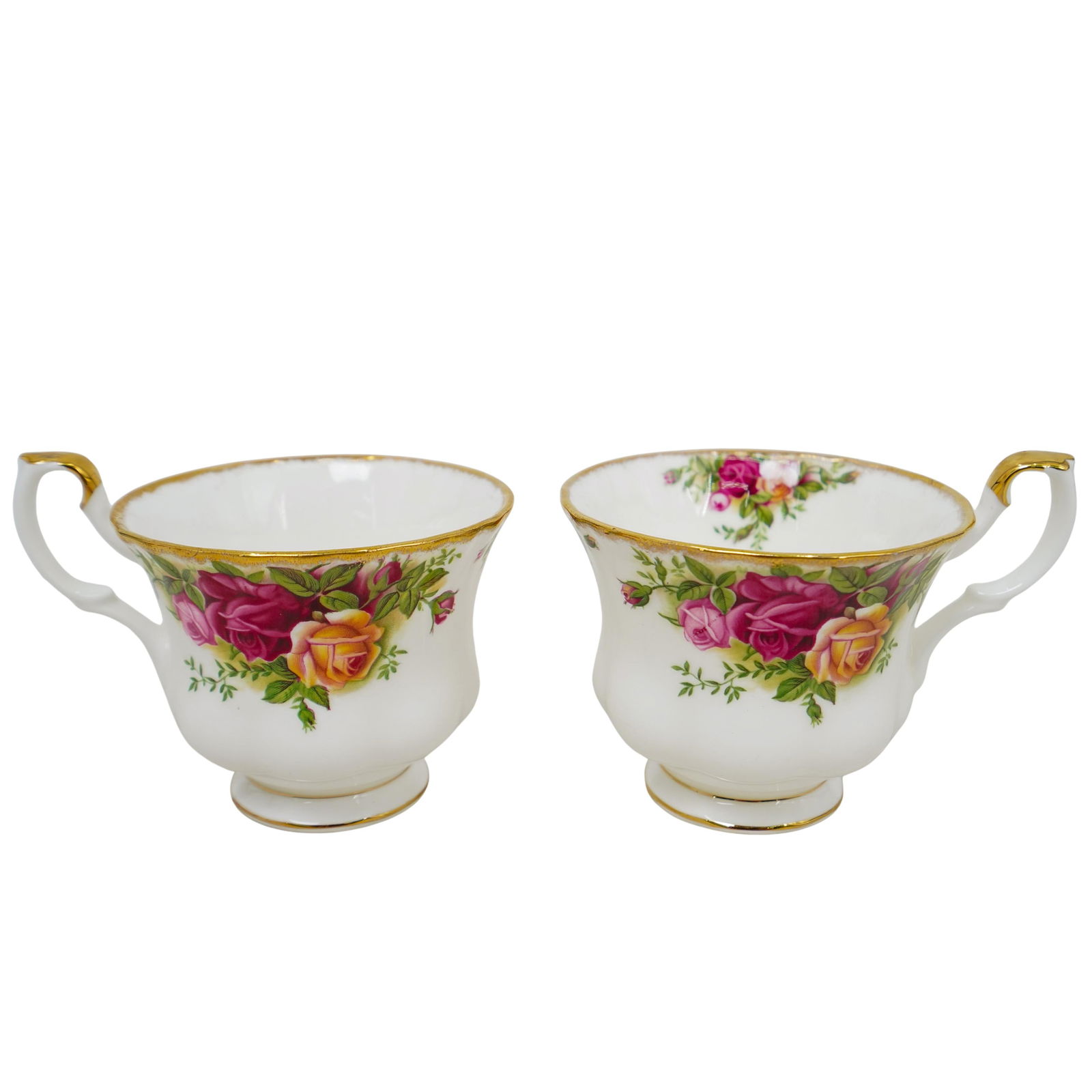 (2pc) Royal Albert "Old Country Roses" English Porcelain Tea Cups (1 of 5)