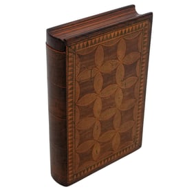 Antique Small Wooden Secret Book Box