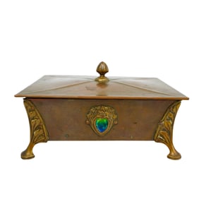 English Art Nouveau Bronze Jewelry Box