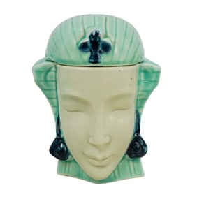 Art Deco Figurative "Egyptian Head" Tobacco Jar