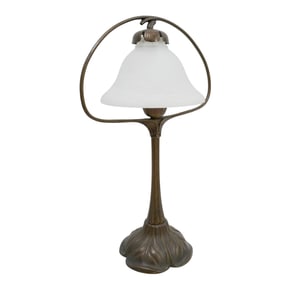 Art Nouveau Brass Tulip Table Lamp