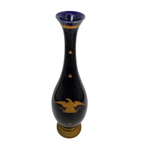 French Napoleon Era Cobalt Blue Porcelain Vase
