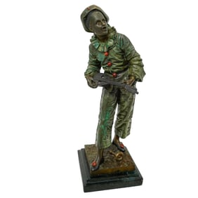 Eutrope Bouret (French. 1833-1906) Bronze Sculpture "Au Clair De La Lune"