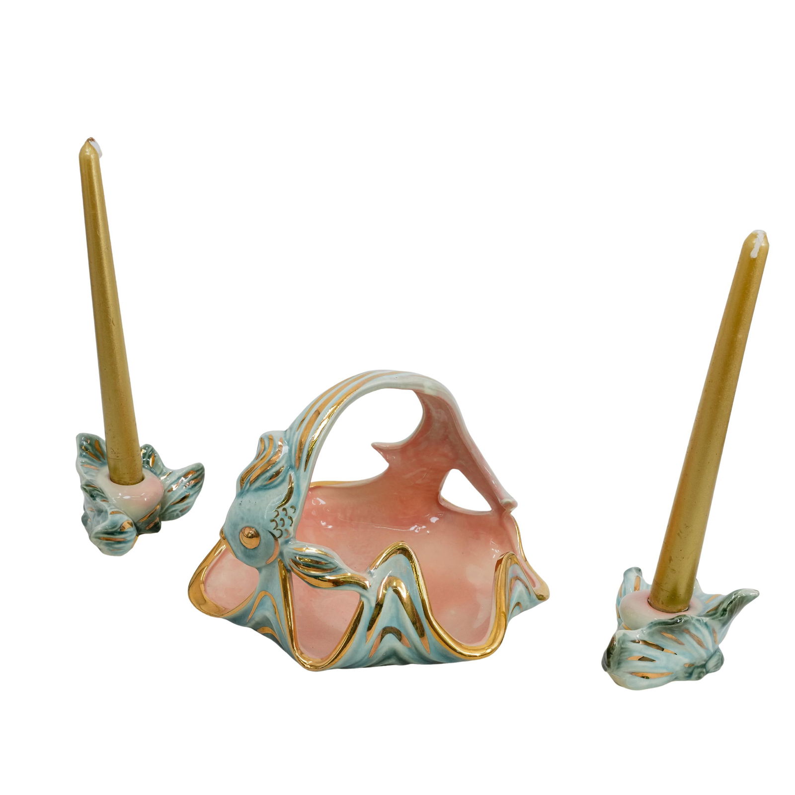 (3 Pc) Hull Pottery Ebb Tide Ceramic Set (1 of 10)