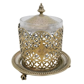 Vintage Silver Plated Vanity Jar