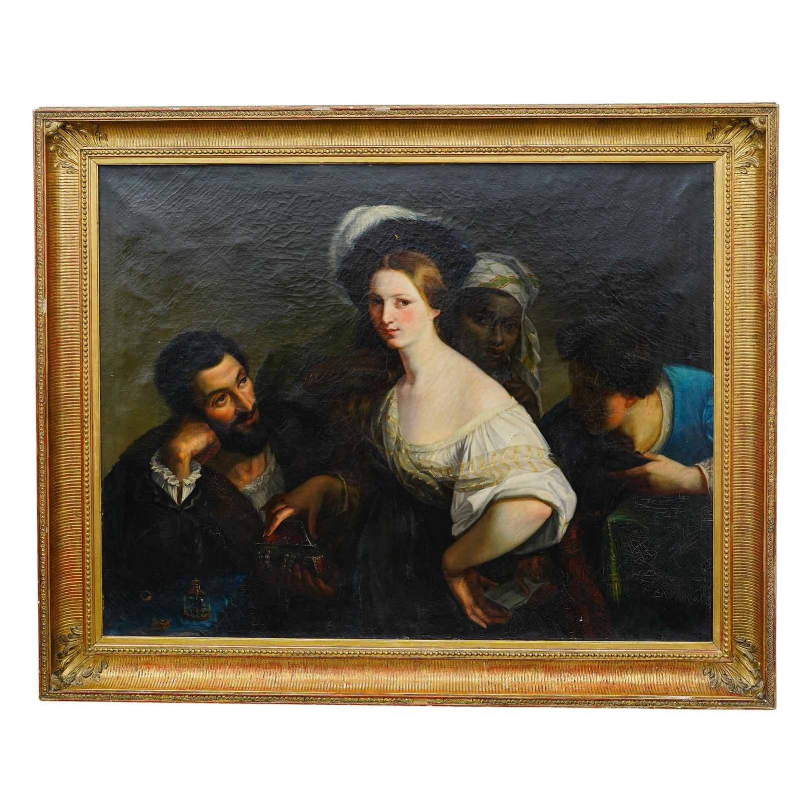 After Xavier Sigalon (French, 1787-1837) Large 'La Jeune Courtisane' Oil on Canvas (1 of 7)