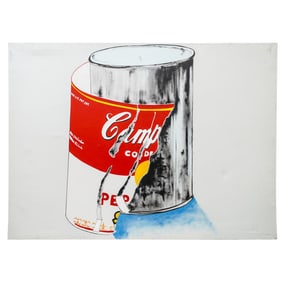 After Andy Warhol 'Campbells Soup' Oil on Canvas