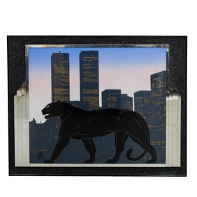 Mixed Media Panther Cityscape (1993)