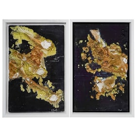 Pair of Contemporary Abstract Mixed Media Paintings