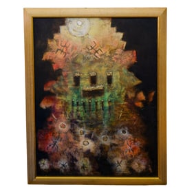 Signed Acrylic Abstract Painting (1992)