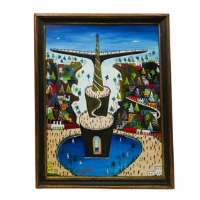 Prefete Duffaut (Haitian. 1923-2012) City Painting