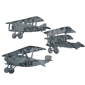(3 pcs) Cast Iron Vintage Airplane Wall Decor