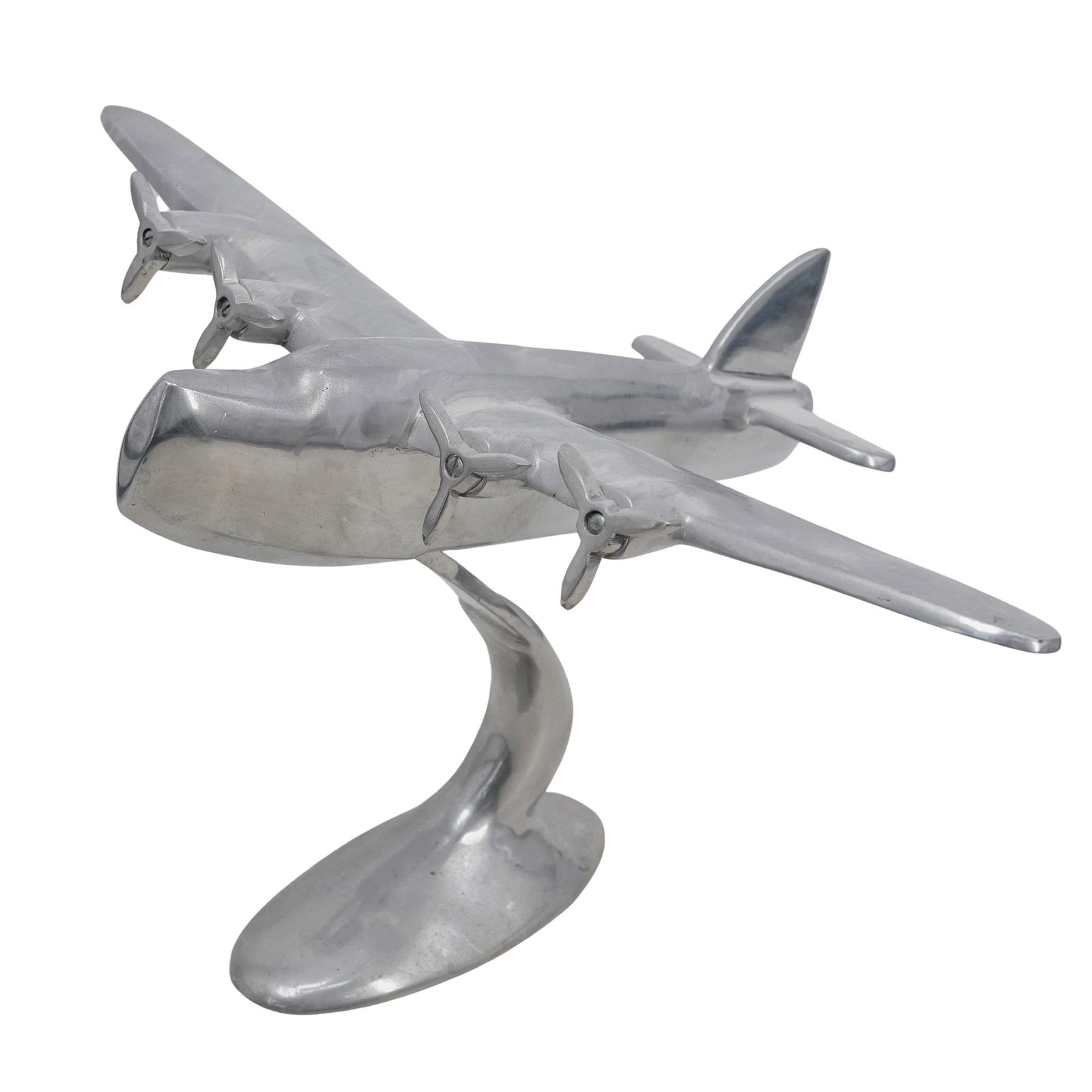 Chrome Desktop Model Propeller Airplane Sculpture (1 of 7)
